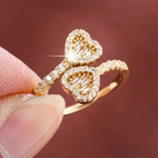 Adjustable Heart-Shaped Bright Ring