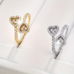 Adjustable Heart-Shaped Bright Ring