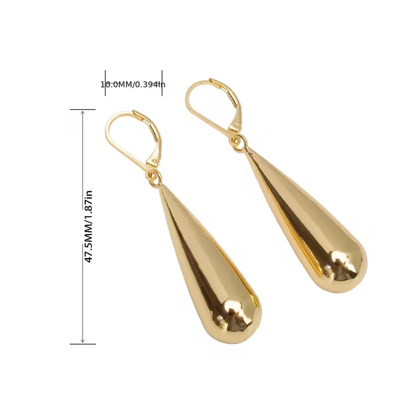Druppelvormige oorhangers in twee kleuren