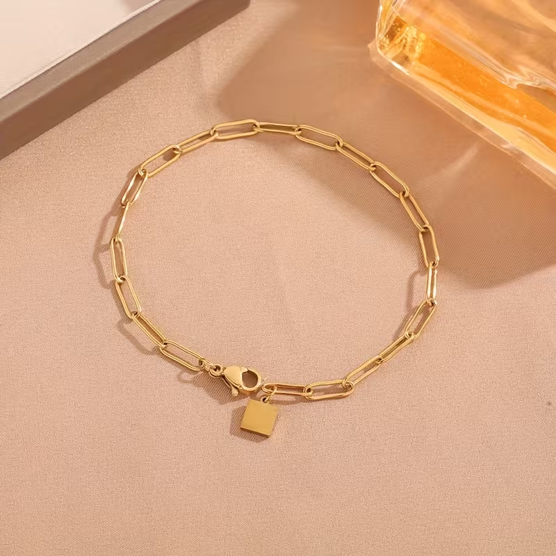 Adjustable Paperclip Chain Bracelet