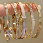 Pavé Bangle Stack Set in Gold Tone