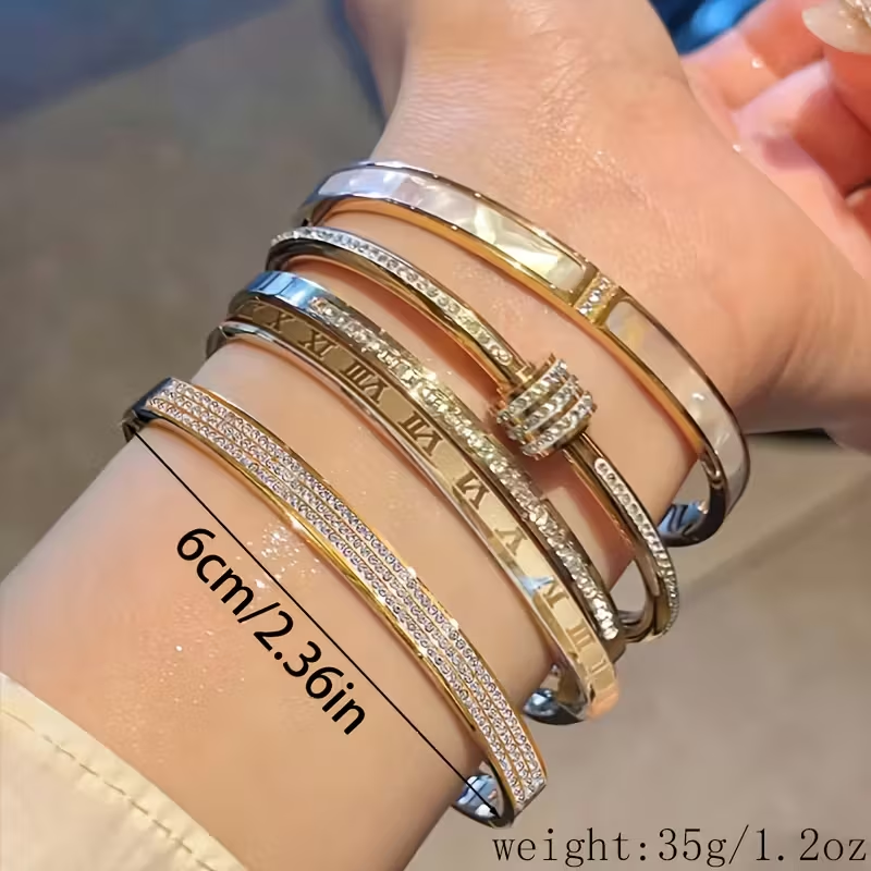 Pavé Bangle Stack Set in Gold Tone