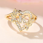 Verstelbare open initiaalring (cuff)