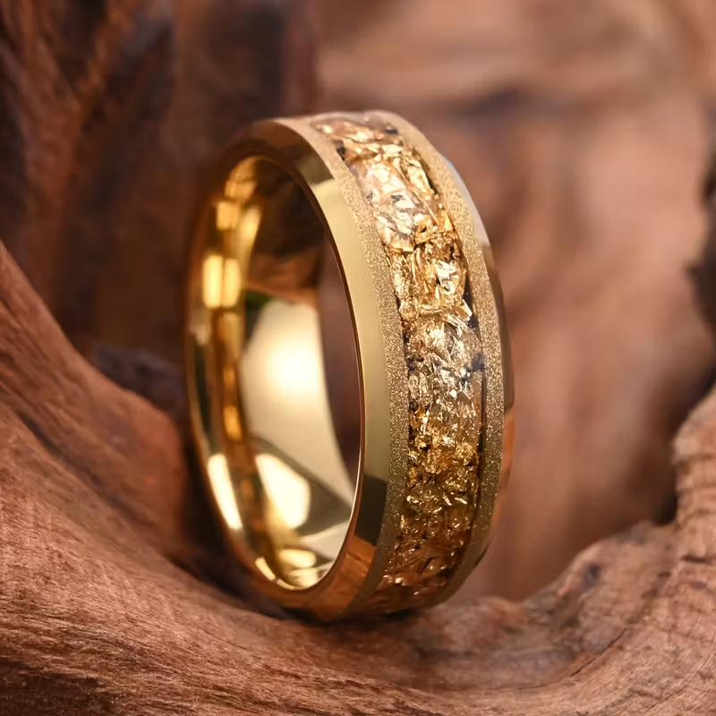 Gold-Tone Tungsten Ring