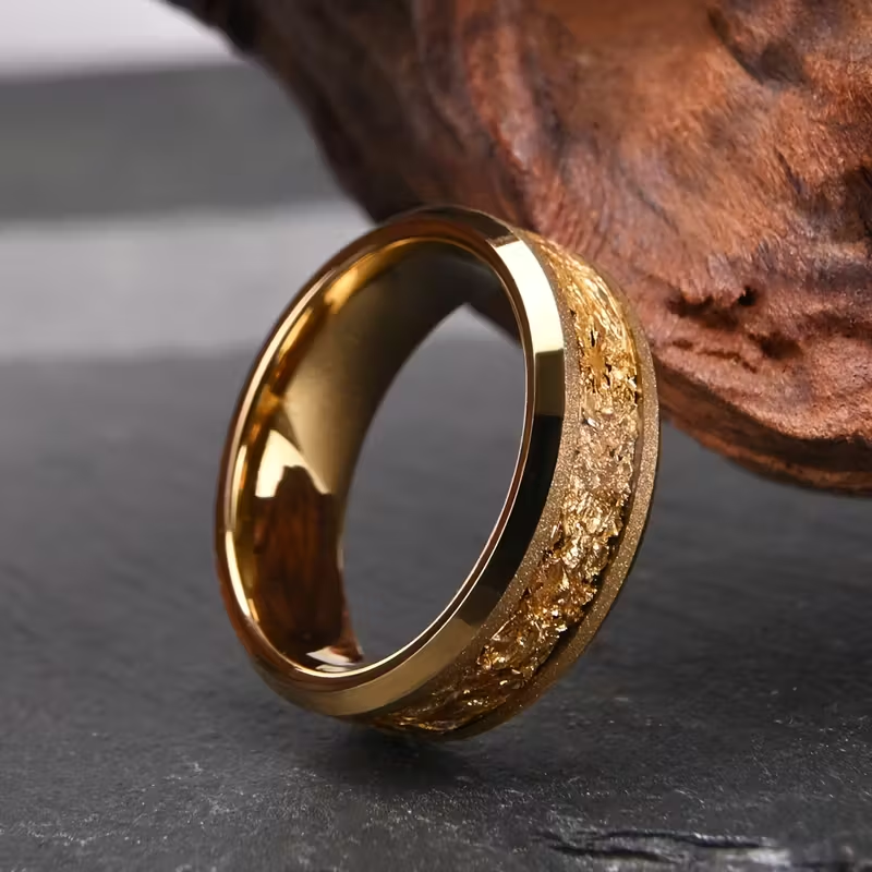 Gold-Tone Tungsten Ring