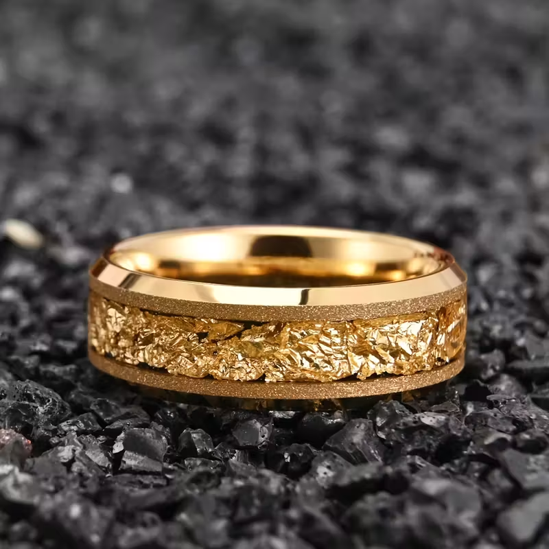 Gold-Tone Tungsten Ring