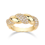 Kristallijne gevlochten goudkleurige ring