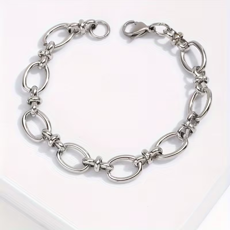 Klassieke dikke armband van roestvrij staal