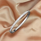 Silver-Tone Bangle with Stone Accents