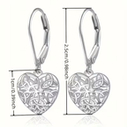 Silver-Tone Hollow Heart Earrings