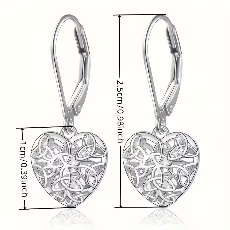 Silver-Tone Hollow Heart Earrings