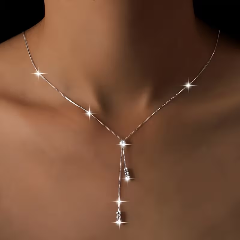 Silver-Tone Dangle Necklace