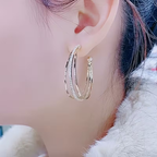 Large Double Pavé Hoop Earrings