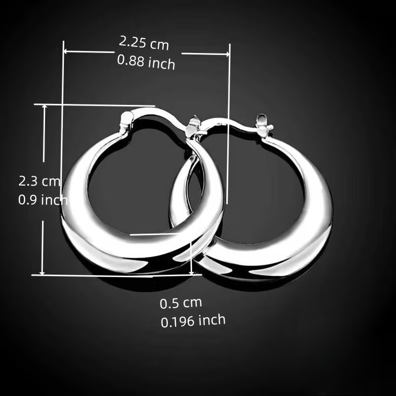 Silver-Tone Moon Hoop Earrings