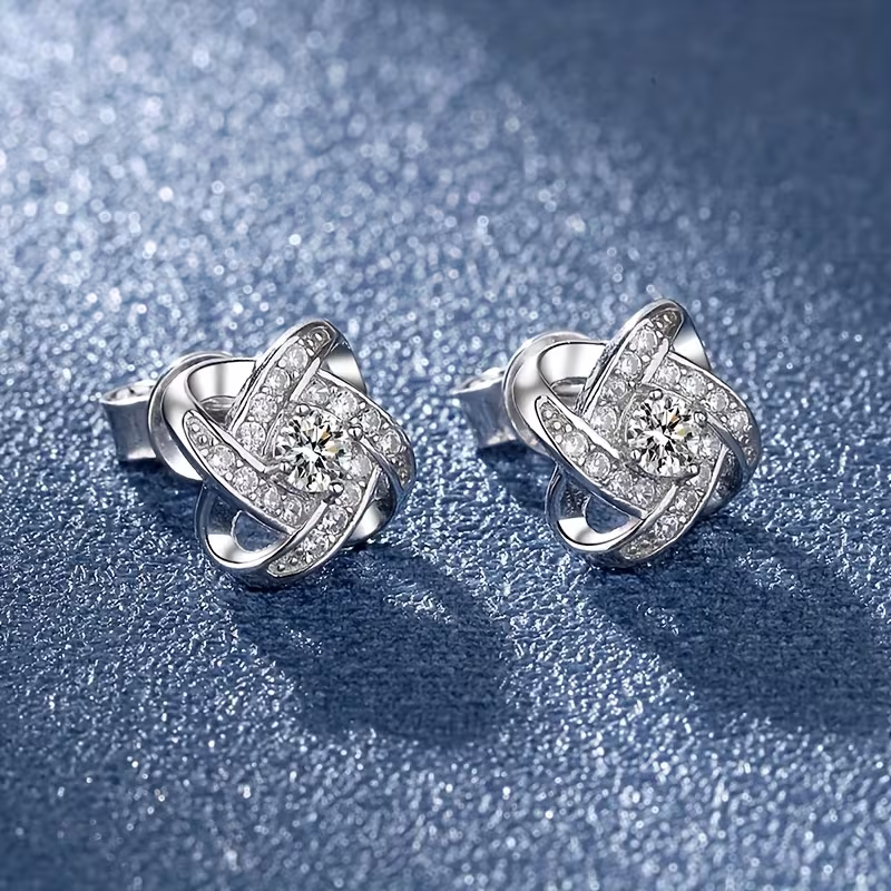 Twisted Orbit Zirconia Earrings