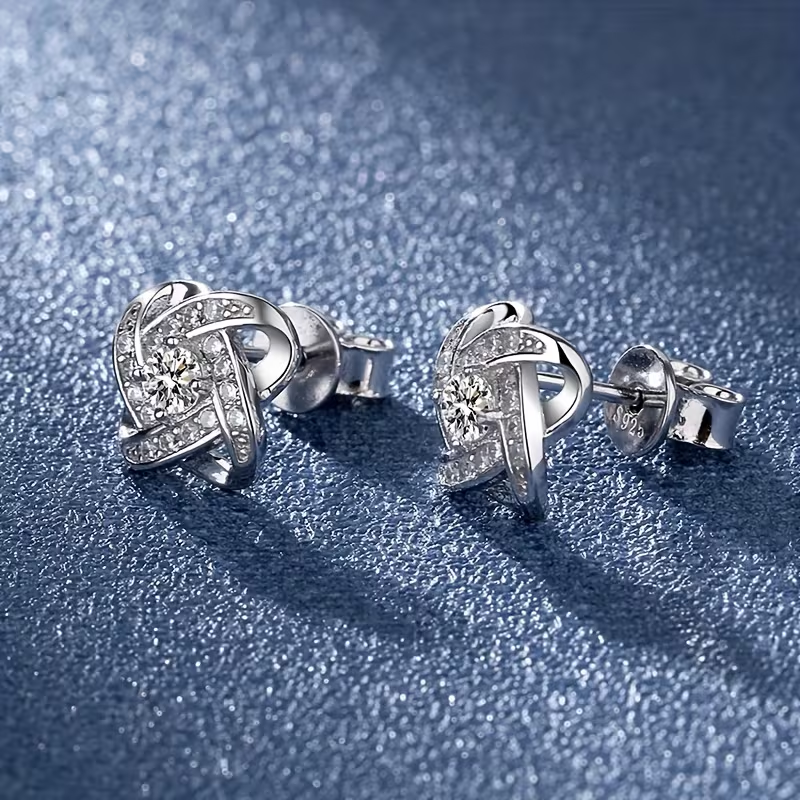 Twisted Orbit Zirconia Earrings
