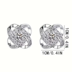 Twisted Orbit Zirconia Earrings