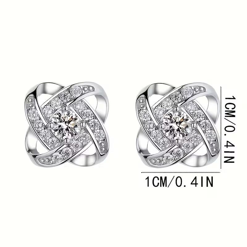 Twisted Orbit Zirconia Earrings