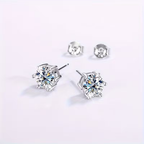 Large Zirconia Solitaire Stud Earrings