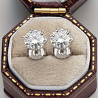 Large Zirconia Solitaire Stud Earrings