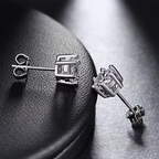 Large Zirconia Solitaire Stud Earrings
