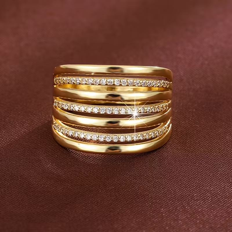 Wide Layered Zirconia Ring