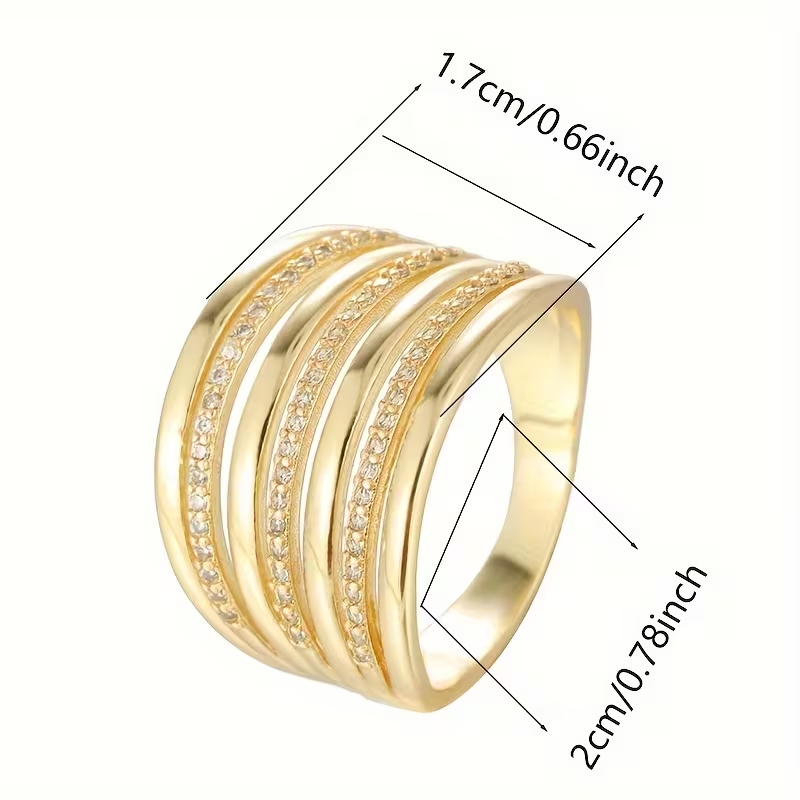 Wide Layered Zirconia Ring