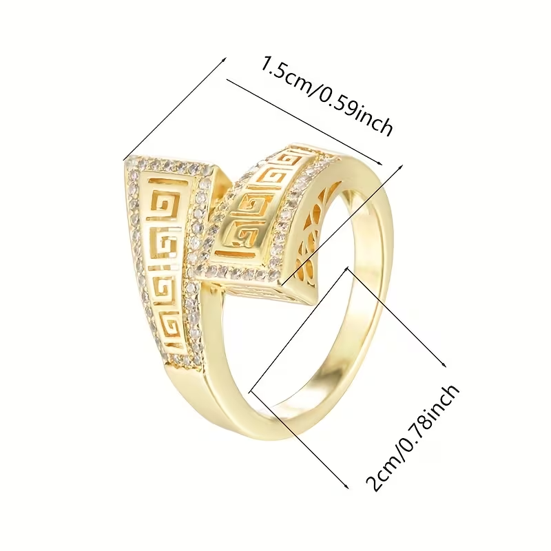 Vintage-Style Tribal Zirconia Ring