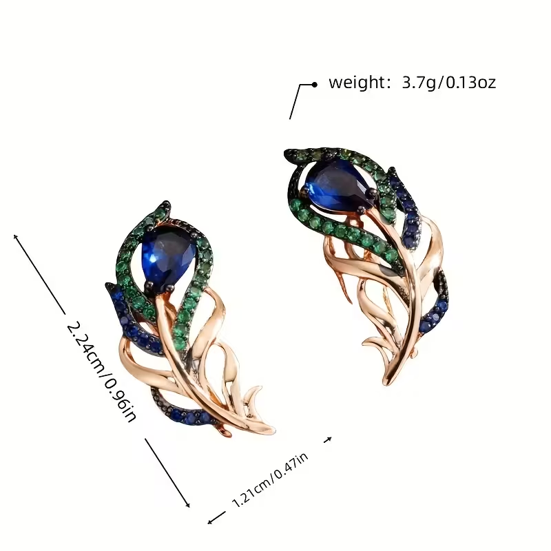 Blue Crystal Flower Earrings