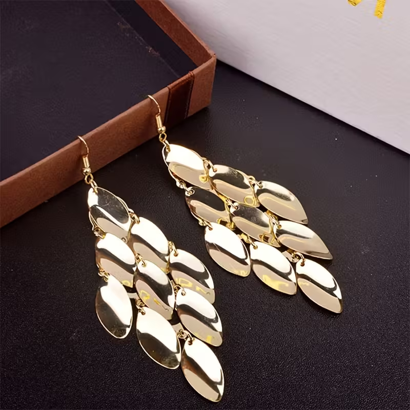 Vintage Boho Leaf Dangle Earrings