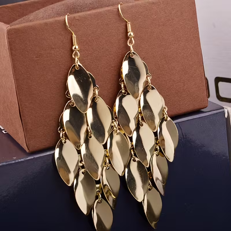 Vintage Boho Leaf Dangle Earrings