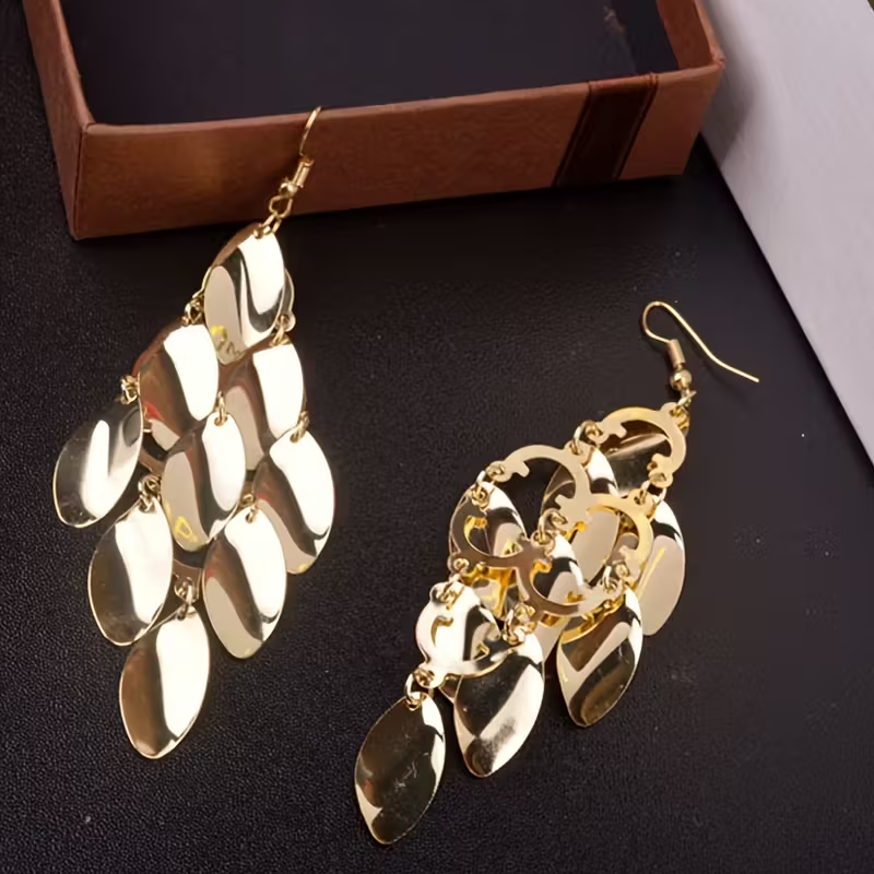 Vintage Boho Leaf Dangle Earrings