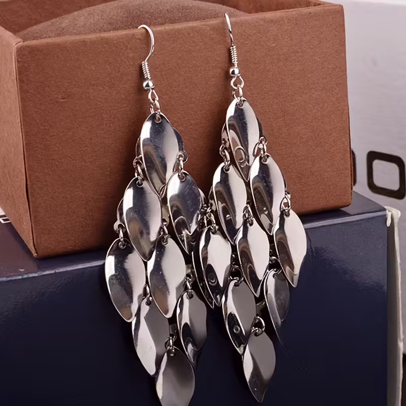 Vintage Boho Leaf Dangle Earrings