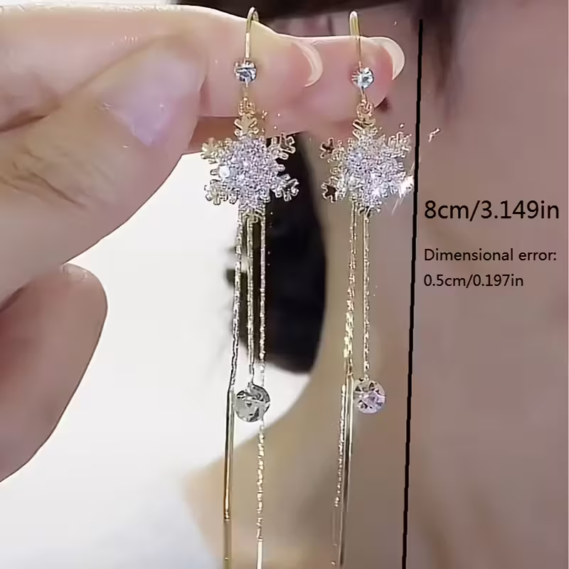 Snowflake Zirconia Dangle Earrings