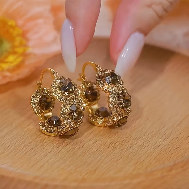 Inlaid Zirconia Sparkle Earrings