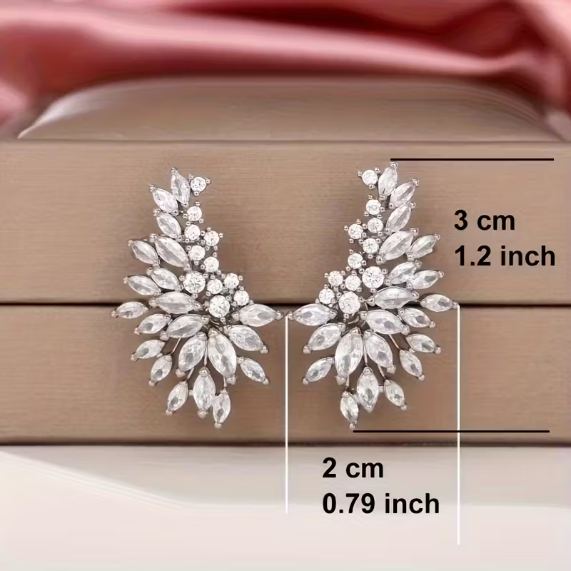 Zirconia Flower Earrings in Three Tones
