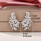 Zirconia Flower Earrings in Three Tones