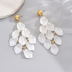 Geometric Tassel Leaf Earrings