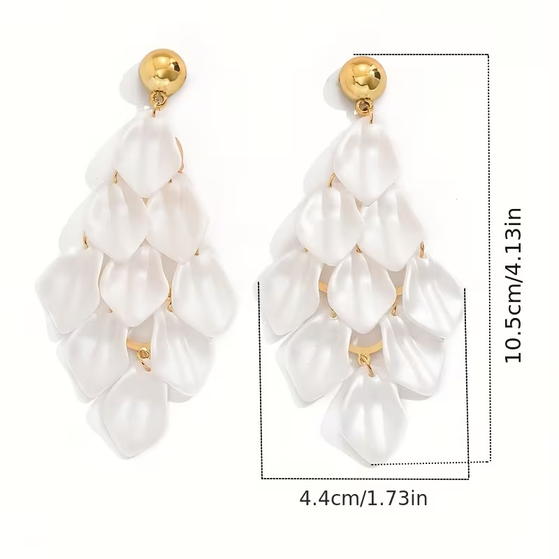 Geometric Tassel Leaf Earrings