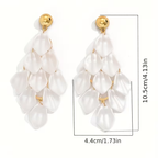 Geometric Tassel Leaf Earrings