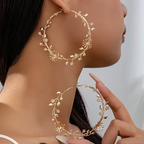 Boho Floral Hoop Earrings