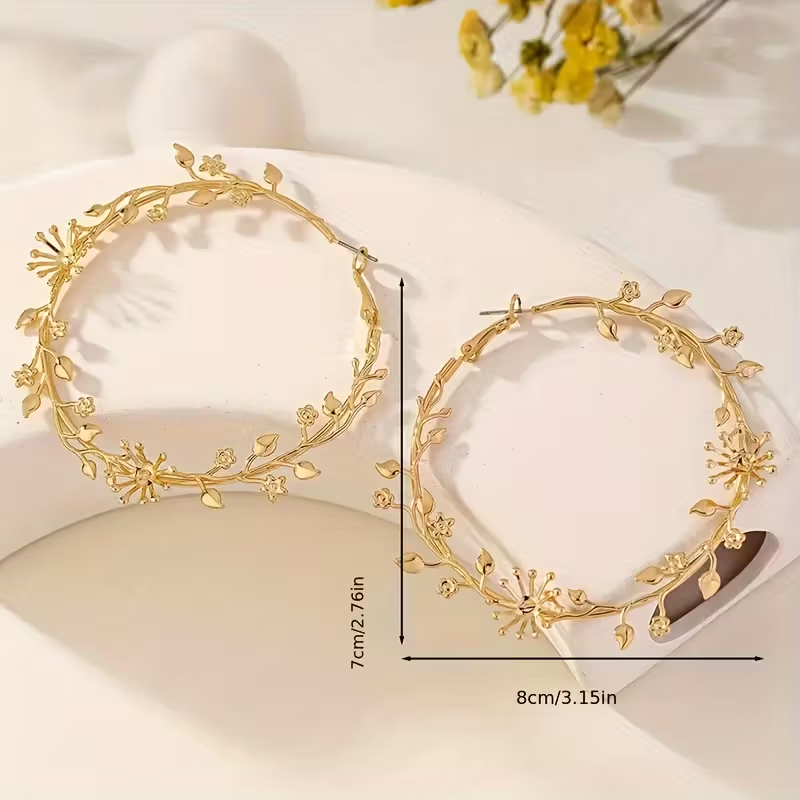 Boho Floral Hoop Earrings