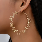 Boho Floral Hoop Earrings