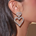 Double Crystal Heart Earrings