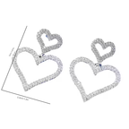 Double Crystal Heart Earrings