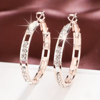 Hollow Hoop Earrings in Three Tones