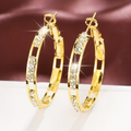 Hollow Hoop Earrings in Three Tones