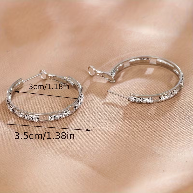 Hollow Hoop Earrings in Three Tones
