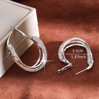 Hollow Mesh Earrings in Three Tones