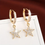 Star Earrings in Three Tones